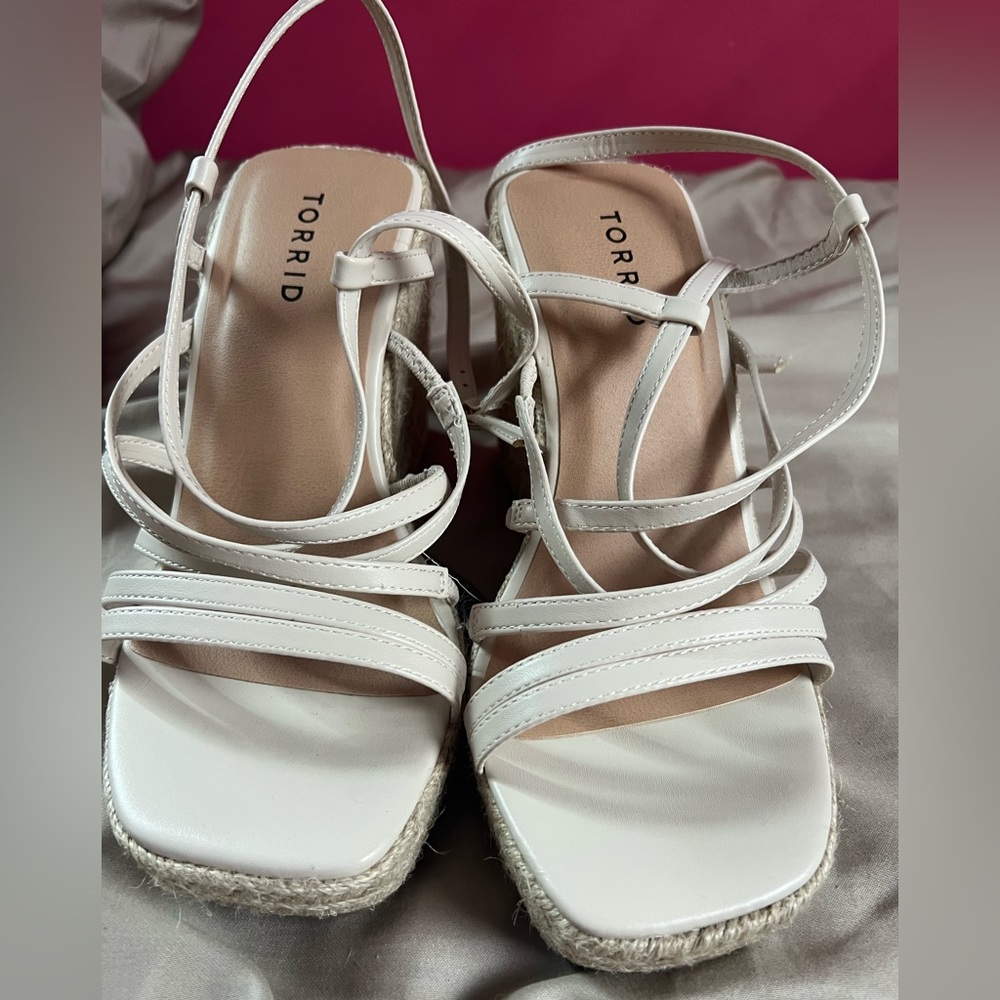 Lace up strap wedges from Torrid never worn